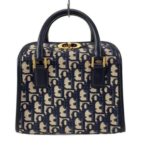 DIOR/ChristianDior Small Boston Bag M8671UZAX_M928 Blue Jacquard - Handbag - Picture 1 of 14